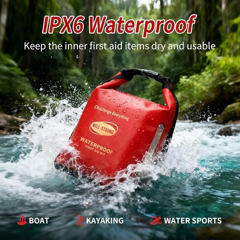 مجموعة الإسعافات الأولية المقاومة للماء مكونة من 226 قطعة من أدوات سلامة القوارب البحرية، مجموعة الطوارئ الطبية مع إغلاق علوي ملفوف وإبزيم للتجديف والصيد والقوارب في الهواء الطلق in Kuwait