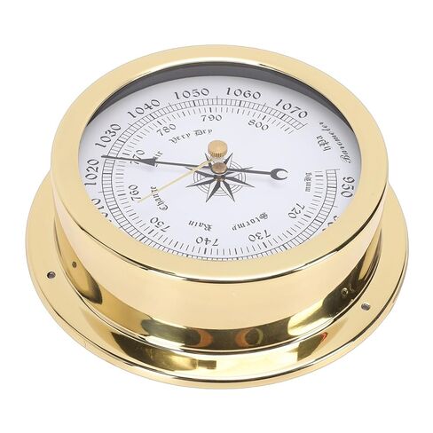 GLOGLOW Nan Marine Brass Barometer, Brass Material, Accurate Air Pressure Measurement Tool, 4.7 Inch Dial for Yachts and Cargo Ships BoatYacht Series in Saudi Arabia