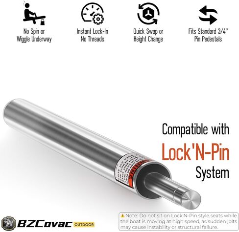 3/4" Boat Seat Pin Post, Lock-in Style Non-Threaded Pedestal Post for Marine Boat Seat Mounting, Aluminum Extension Pole for Pontoon, Fishing Boat, Bass Boat, and More in Saudi Arabia