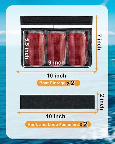 Boat Storage Accessories, 2PCS Closable PVC Reflective Self-Adhesive Universal Boat Caddy Organizer Mesh Bag for Gloves, Tools, Tackle, Gear in Kuwait