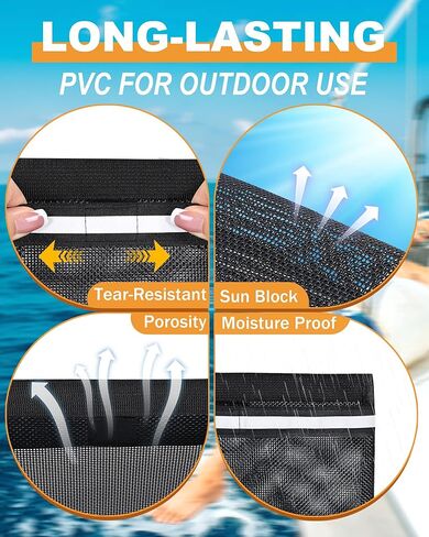Boat Storage Accessories, 2PCS Closable PVC Reflective Self-Adhesive Universal Boat Caddy Organizer Mesh Bag for Gloves, Tools, Tackle, Gear in Kuwait