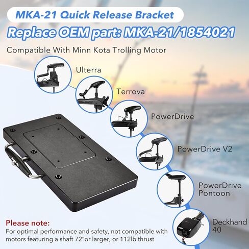 MKA-21 Quick Release Bracket 1854021,Fits Ulterra,Terrova,PowerDrive,PowerDrive V2,Deckhand 40,Pontoon Trolling Motors,Easy Install Mounting Bracket,Black in Kuwait