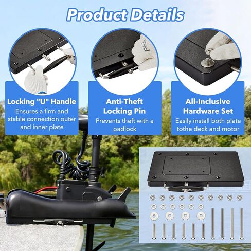 MKA-21 Quick Release Bracket 1854021,Fits Ulterra,Terrova,PowerDrive,PowerDrive V2,Deckhand 40,Pontoon Trolling Motors,Easy Install Mounting Bracket,Black in Kuwait