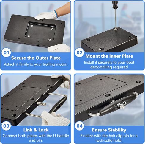 MKA-21 Quick Release Bracket 1854021,Fits Ulterra,Terrova,PowerDrive,PowerDrive V2,Deckhand 40,Pontoon Trolling Motors,Easy Install Mounting Bracket,Black in Kuwait