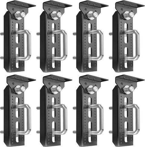 4 عبوات من دعامات مقطورة القارب مقاس 8 بوصات، من الفولاذ المطلي بمسحوق أسود شديد التحمل | مجموعة دعامات بطابقين علوية دوارة لأعضاء متقاطعة مقاس 1.5 بوصة × 3 بوصة و2 بوصة × 3 بوصة و3 بوصة × 3 بوصة، ومجموعة أدوات كاملة لمقطورات القوارب/العائمة/التزلج النفاث in Kuwait