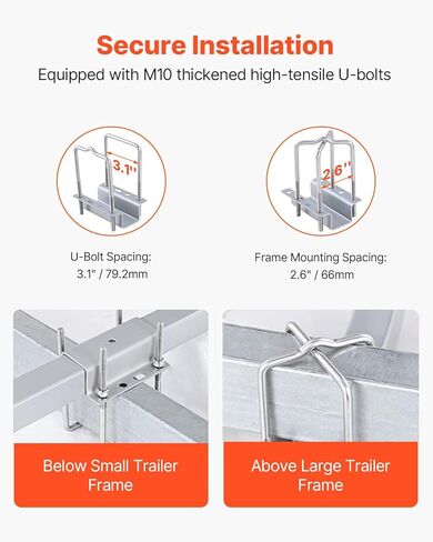 VEVOR Boat Trailer Guide, 16.7"- 60″ Adjustable Design Trailer Guide Poles, 2PCS Trailer Guide-Ons for Ski Boat, Fishing Boat or Sailboat Trailer in Kuwait