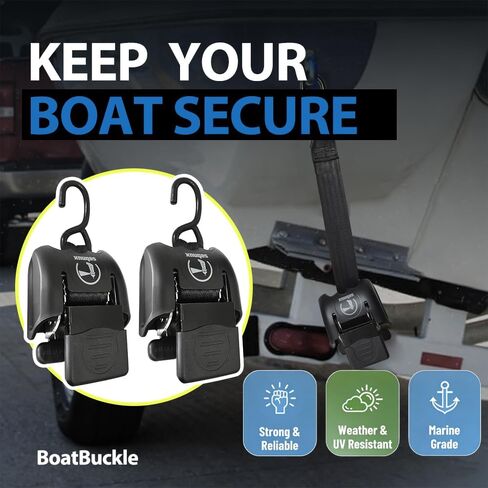 قابل للسحب قارب رافدة التعادل أسفل الأشرطة قارب مقطورة التعادل أسفل حزام 2x43 بوصة، 2500 رطل قوة كسر مع قفل الإفراج السريع (البلاستيك) in Kuwait