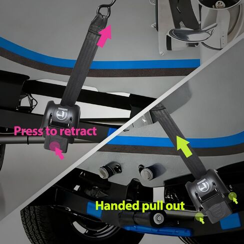 قابل للسحب قارب رافدة التعادل أسفل الأشرطة قارب مقطورة التعادل أسفل حزام 2x43 بوصة، 2500 رطل قوة كسر مع قفل الإفراج السريع (البلاستيك) in Kuwait