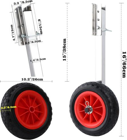 Boat Launching Wheels, 10" Removable Boat Transom Launching Dolly Wheels for Inflatable Boats, Jon Boats, Transom Boat Launching Wheels in Kuwait