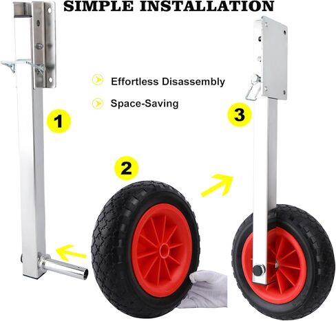 Boat Launching Wheels, 10" Removable Boat Transom Launching Dolly Wheels for Inflatable Boats, Jon Boats, Transom Boat Launching Wheels in Kuwait