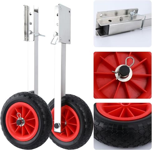 Boat Launching Wheels, 10" Removable Boat Transom Launching Dolly Wheels for Inflatable Boats, Jon Boats, Transom Boat Launching Wheels in Kuwait