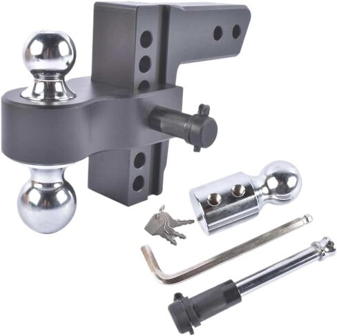 Adjustable Trailer Hitch Tri Ball 1-7/8 Inch 2 Inch 2-5/16 Inch Fits 2.5 Inch Receiver in Kuwait