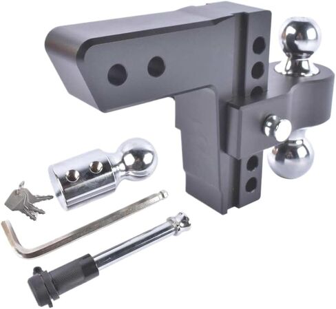 Adjustable Trailer Hitch Tri Ball 1-7/8 Inch 2 Inch 2-5/16 Inch Fits 2.5 Inch Receiver in Kuwait
