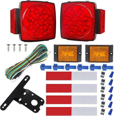 LED Trailer Light Kit, 12V Submersible Boat Trailer Tail Light and Wiring Kit, IP68 Waterproof for Under 80 Inch Boat utility Trailer Trucks Campers RVs Snowmobiles DOT Compliant in Kuwait