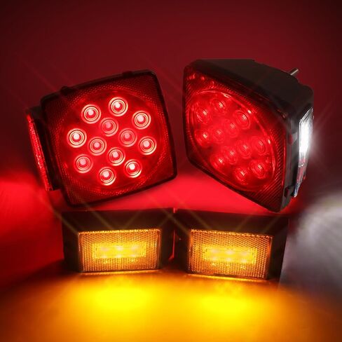 LED Trailer Light Kit, 12V Submersible Boat Trailer Tail Light and Wiring Kit, IP68 Waterproof for Under 80 Inch Boat utility Trailer Trucks Campers RVs Snowmobiles DOT Compliant in Kuwait