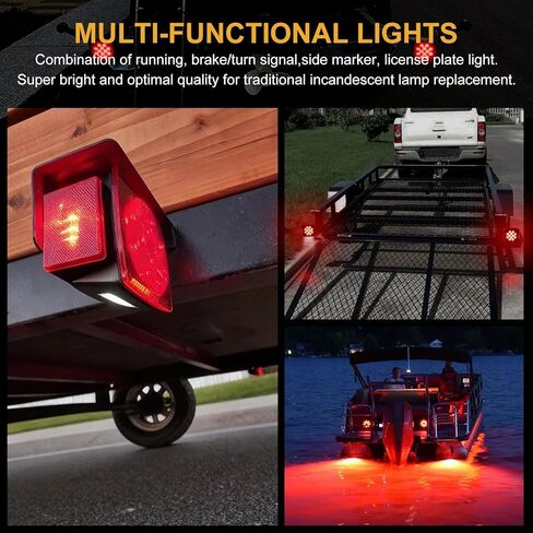 LED Trailer Light Kit, 12V Submersible Boat Trailer Tail Light and Wiring Kit, IP68 Waterproof for Under 80 Inch Boat utility Trailer Trucks Campers RVs Snowmobiles DOT Compliant in Kuwait