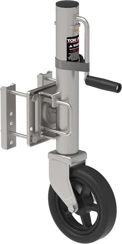 8" Spoke Wheel Trailer Jack, 10" Vertical Movement, 1500 lbs, for RV, Boat, Trailer and More, Silver in Kuwait