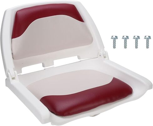 Pontoon Boat Seats, Sun Proof PU Leather Memory Foam Filling Fold Down Boat Seat, Low Back Fishing Seat with Backrest for Yacht Pontoon Kayak Dock Fishing in Saudi Arabia