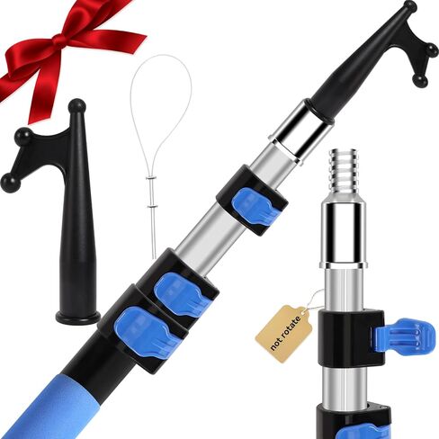 【ترقية مضادة للدوران】 خطاف قارب بطول 5-12 قدم، خطاف قارب من الألومنيوم تلسكوبي بمستويين، مصنوع من الألومنيوم السميك، مضاد للتآكل ومضاد للصدأ، ضمان 3 سنوات، خطاف قارب لرسو السفن ملحقات القارب بالدفع والسحب in Kuwait