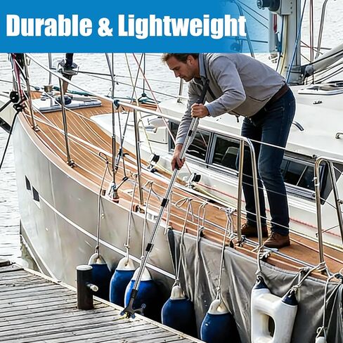 خطاف قارب مع عمود تمديد قابل للتعديل بطول 3-12 قدم، عمود دفع للقارب، ملحقات قارب من الفولاذ المقاوم للصدأ مع مطاط واقي، طقم قضيب ربط أعمدة نهاية ملولبة لرسو السفن والدفع والسحب والقوارب in Kuwait