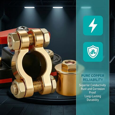 Adjustable Battery Disconnect Switch, Pure Copper Manual Rotary Shut Off Switch for Car Truck RV Boat Marine, 12V 24V Power Control (1) in Kuwait