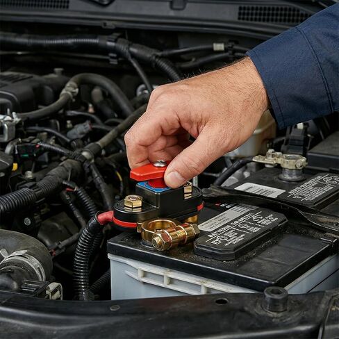 Adjustable Battery Disconnect Switch, Pure Copper Manual Rotary Shut Off Switch for Car Truck RV Boat Marine, 12V 24V Power Control (1) in Kuwait