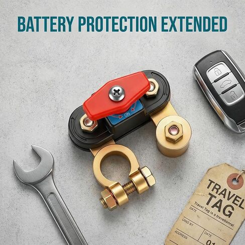 Adjustable Battery Disconnect Switch, Pure Copper Manual Rotary Shut Off Switch for Car Truck RV Boat Marine, 12V 24V Power Control (1) in Kuwait