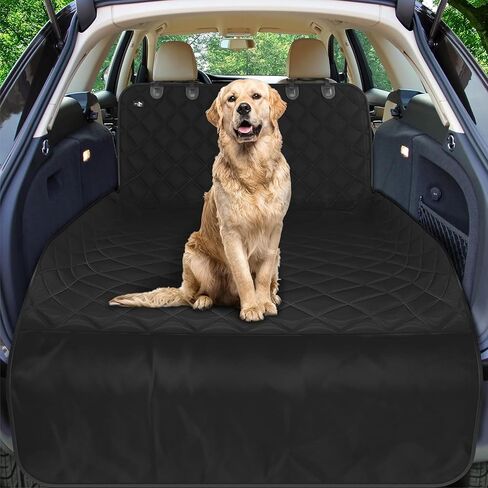 Active Pets Cargo Liner for Dogs, Durable Non Slip Vehicle Seat Cover, Protects Against Dirt & Fur, Pet Cargo Liner for SUV & Trucks, Large Size Trunk Cover for Dogs Universal Fit - Black in Kuwait