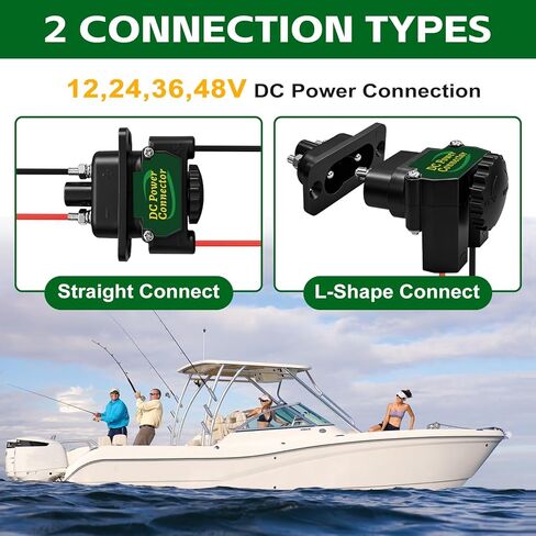 قابس محرك التصيد DC 027-0004-KIT، موصل الطاقة، طقم محرك الصيد 12 فولت - 48 فولت على شكل حرف L واستبدال التركيب الخطي المستقيم لبطارية البطارية بقدرة 80 أمبير/90 أمبير in Kuwait