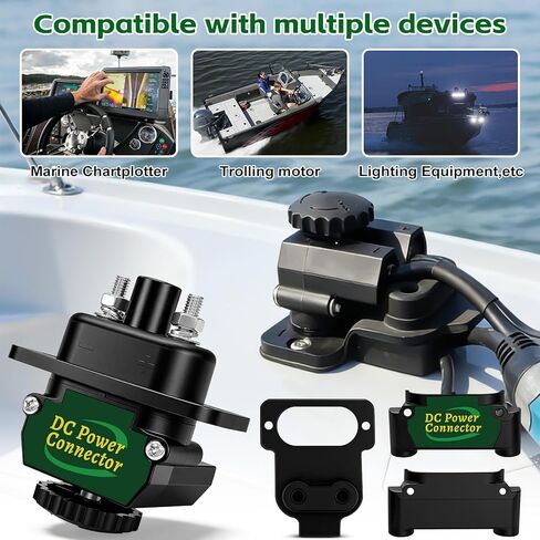 قابس محرك التصيد DC 027-0004-KIT، موصل الطاقة، طقم محرك الصيد 12 فولت - 48 فولت على شكل حرف L واستبدال التركيب الخطي المستقيم لبطارية البطارية بقدرة 80 أمبير/90 أمبير in Kuwait