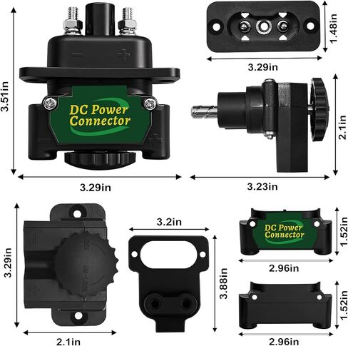 قابس محرك التصيد DC 027-0004-KIT، موصل الطاقة، طقم محرك الصيد 12 فولت - 48 فولت على شكل حرف L واستبدال التركيب الخطي المستقيم لبطارية البطارية بقدرة 80 أمبير/90 أمبير in Kuwait
