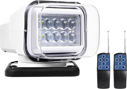 كشاف بحث LED للتحكم عن بعد لشاحنة القوارب البحرية، 12 فولت 24 فولت 8 بوصة كشاف صيد يدور 360 درجة، 50 وات 5000 لومن إضاءة LED مقاومة للماء للطرق الوعرة Jeep ATV UTV SUV 6 مغناطيسات قوية مدمجة in Kuwait