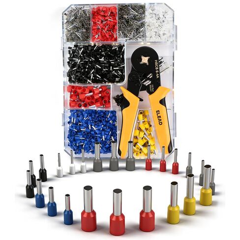 2180-Piece Ferrule Crimping Tool Kit, Wire Ferrules Connectors, Quadrilateral Crimp Ratchet Pliers for 0.25-10mm² AWG 23-7 with Wire End Ferrules Terminals, Tie Tape in Saudi Arabia