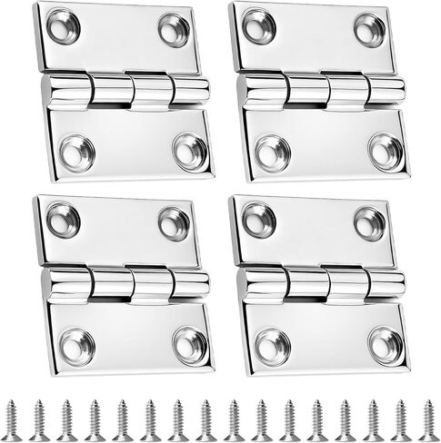 Heavy Duty Stainless Steel Square Hinge - Marine Grade 316 Equal-Sided Hinges for Boat Hatches, Toolbox, Doors & Gates (2x2 Inch-4 Pack) in Saudi Arabia