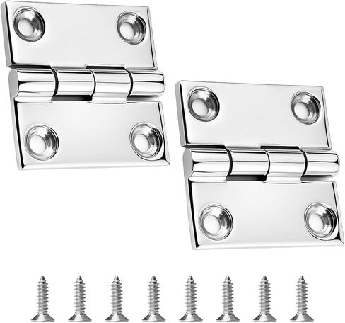 Heavy Duty Stainless Steel Square Hinge - Marine Grade 316 Equal-Sided Hinges for Boat Hatches, Toolbox, Doors & Gates (2x2 Inch-4 Pack) in Saudi Arabia