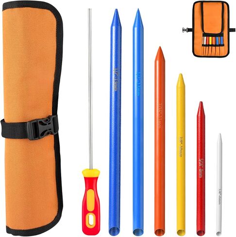 Mellbree Rope Splicing Tools, 7 Pcs 1/4", 5/16", 3/8", 7/16", 1/2" Rope FID with Pusher for Boating, Sailing, Dock Lines & Anchor Ropes – Heavy Duty for Braid Ropes in Saudi Arabia