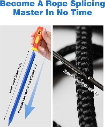 Mellbree Rope Splicing Tools, 7 Pcs 1/4", 5/16", 3/8", 7/16", 1/2" Rope FID with Pusher for Boating, Sailing, Dock Lines & Anchor Ropes – Heavy Duty for Braid Ropes in Saudi Arabia