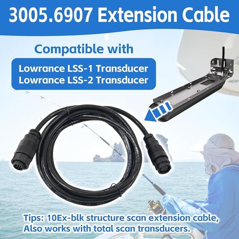 000-00099-006 Extension Cable 9 Pin 10ft Fit for Lowrance LSS-1 LSS-2 Structure scan transducer #3005.6907 in Kuwait