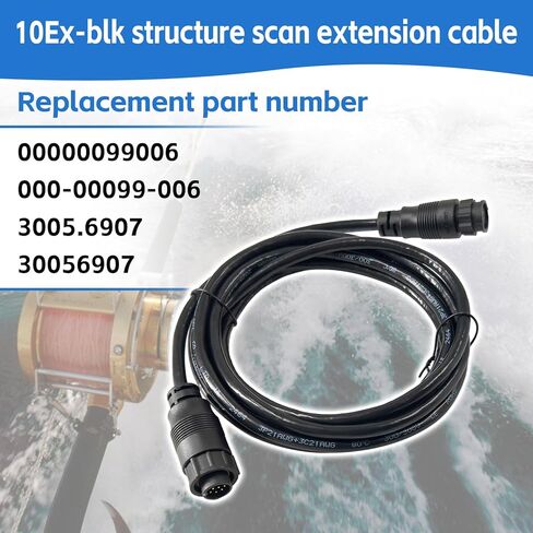 000-00099-006 Extension Cable 9 Pin 10ft Fit for Lowrance LSS-1 LSS-2 Structure scan transducer #3005.6907 in Kuwait