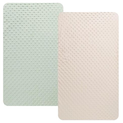 Minky Changing Pad Cover for Baby Boy and Girl 2 Pack Set Ultra Soft Solid Grey and Green in Saudi Arabia