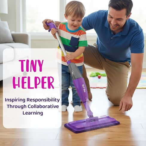 Mini Kids يرش Mop ، ألعاب Kids Mop مع بخاخ مياه حقيقي ، أطفال تنظيف الأطفال للأرضيات ، هدايا أعياد الميلاد للبنين والبنات 3 4 5 6 ، الأرجواني in Kuwait