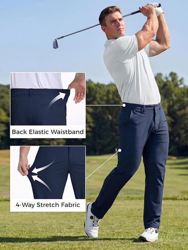 Big and Tall Mens Golf Pants 28/30/32 Inseam Stretch Work Dress Slacks Lightweight Casual Trousers with Pockets in Kuwait