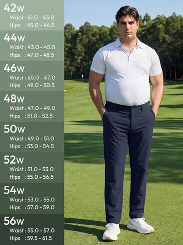 Big and Tall Mens Golf Pants 28/30/32 Inseam Stretch Work Dress Slacks Lightweight Casual Trousers with Pockets in Kuwait