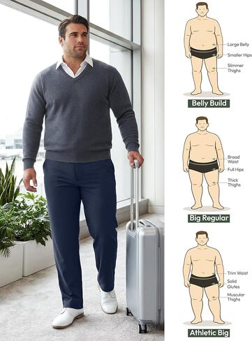 Big and Tall Mens Golf Pants 28/30/32 Inseam Stretch Work Dress Slacks Lightweight Casual Trousers with Pockets in Kuwait