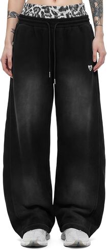 Aelfric Eden Leopard Double Waist Baggy Sweatpants Wide Leg Casual Pants with Pockets Unisex in Saudi Arabia