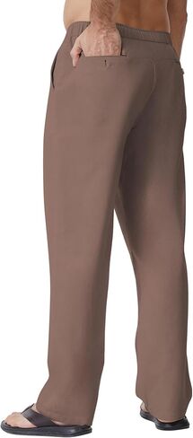 LETAOTAO Tall Linen Pants for Men 32/34/36/38 Inseam Summer Yoga Beach Long Trousers Relaxed Fit Straight Legs in Kuwait