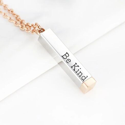 Roe Dolph Be Kind of a b Necklace Be Kind of a b Hidden Necklace 3D Engraving Vertical Bar Necklace Encouragement Pendant Necklace Friendship Necklace in Kuwait