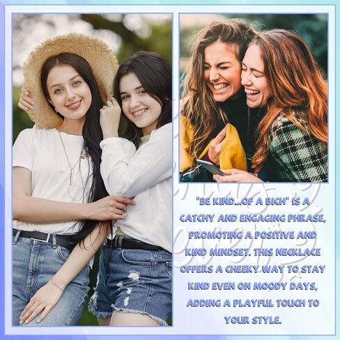 Roe Dolph Be Kind of a b Necklace Be Kind of a b Hidden Necklace 3D Engraving Vertical Bar Necklace Encouragement Pendant Necklace Friendship Necklace in Kuwait