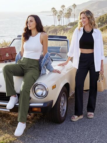 SEVEGO Tall Women's 32/34/36 Inseam Cargo Pants Straight Leg Casual Relaxed Work Trousers Streetwear Y2K 6 Pockets Chinos in Kuwait