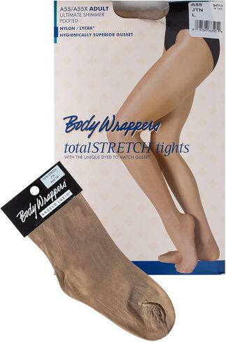 Body Wrappers Womens Ultimate Shimmer Footed Tights (Jazzy Tan, 3X/4X) - A55 in Saudi Arabia